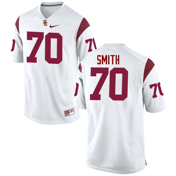 Men #70 Tyron Smith USC Trojans College Football Jerseys-White - Click Image to Close